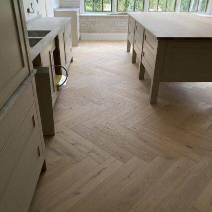 Pale White Herringbone